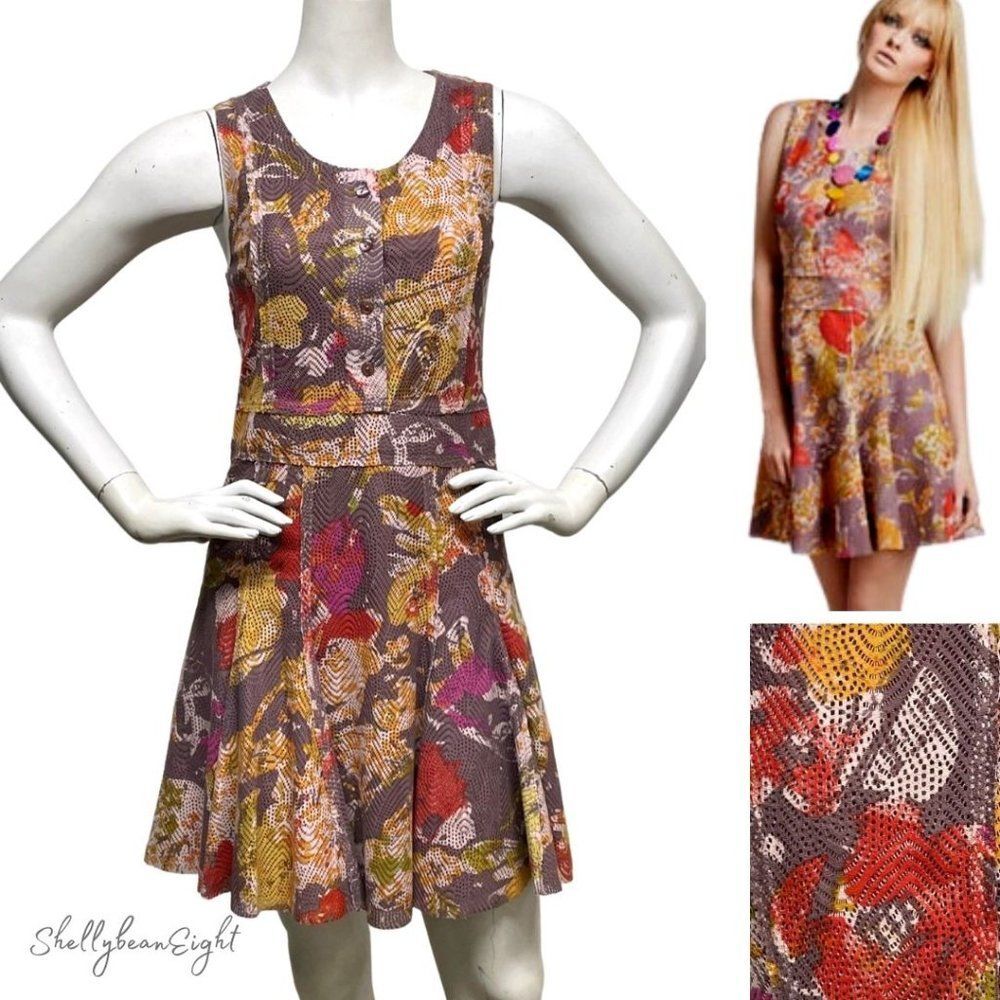 ANTHROPOLOGIE GREGORY Smoky Lilies Dress 4 S NEW